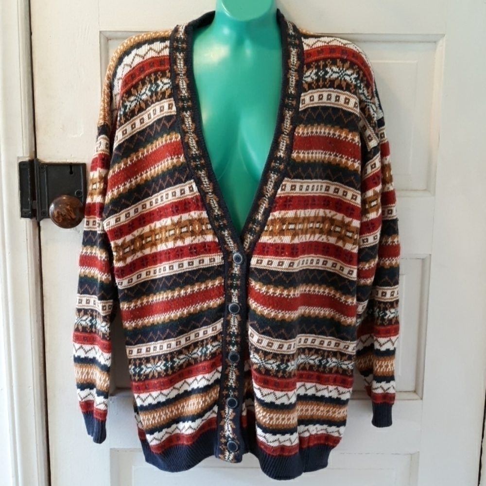 Vintage cardigan sweater large 2% wool